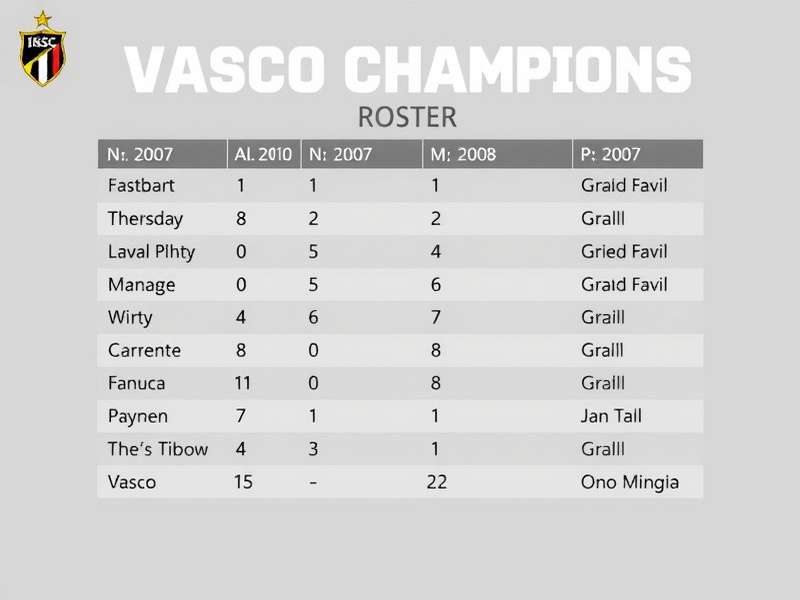 Vasco Champions Character Roster